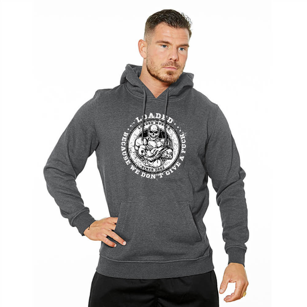 We Don't Give A Fuck Heavy Hoodie - Charcoal