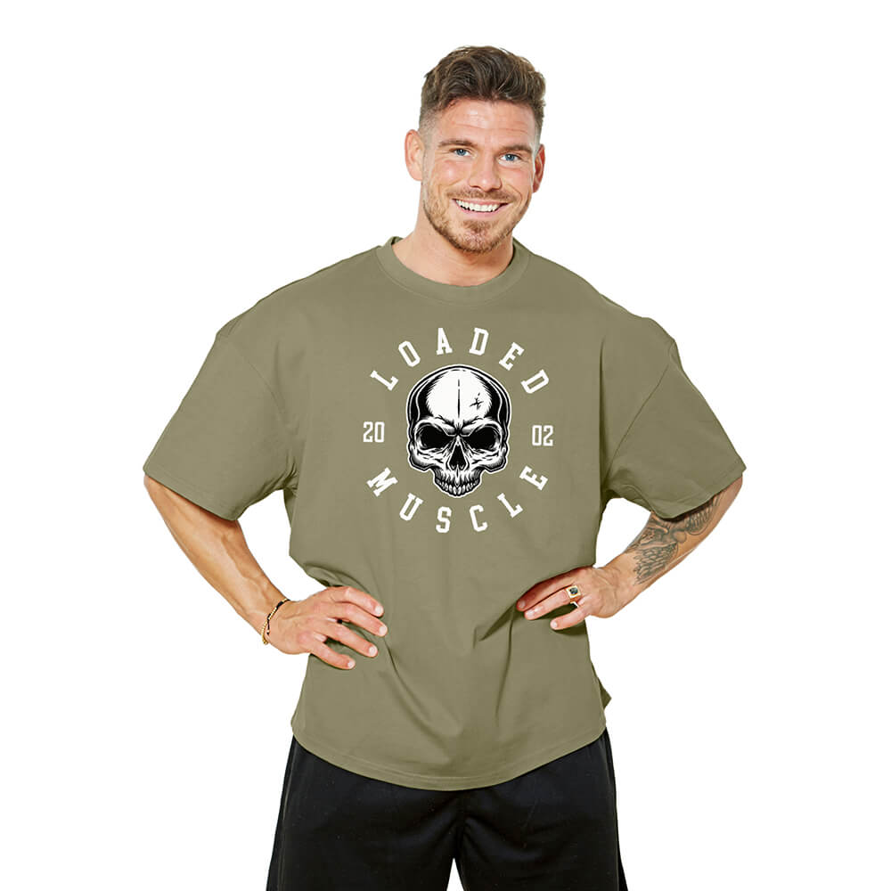 Loaded Skull OVERSIZE Tee - Washed Green