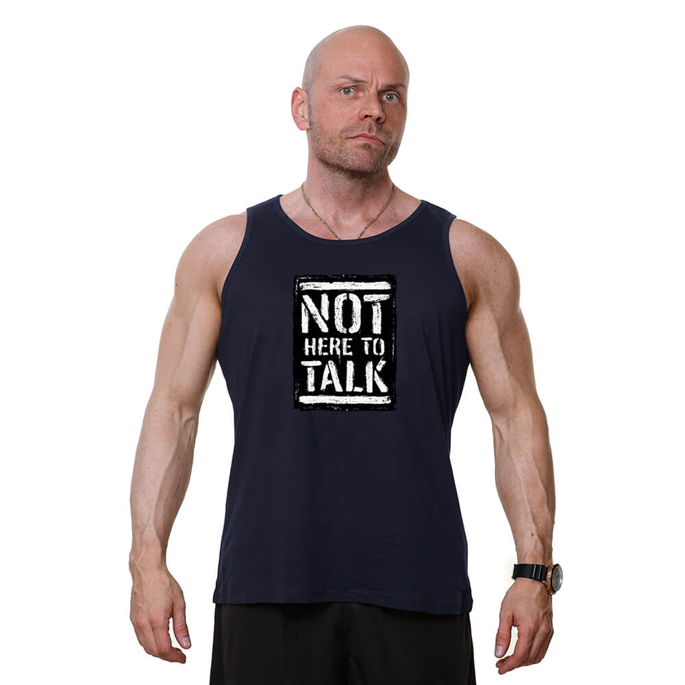 Not Here To Talk Tank - Navy