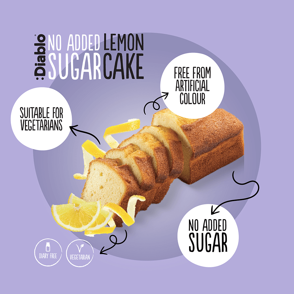 Diablo No Added Sugar Lemon Cake - 200g.