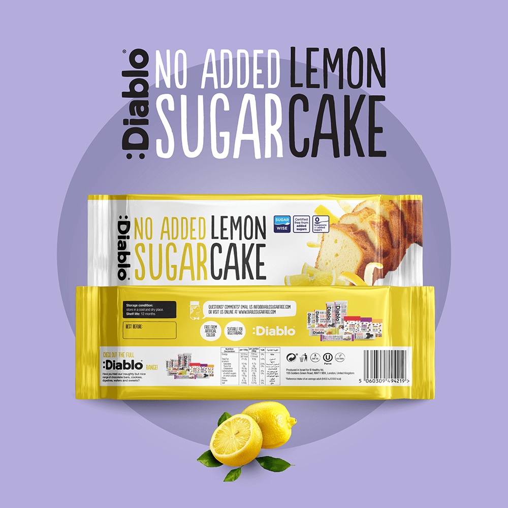 Diablo No Added Sugar Lemon Cake - 200g.