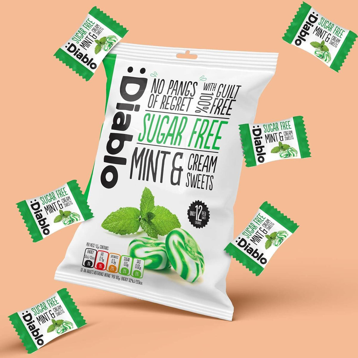 Mint and Cream Sweets - 75g. (Sugar Free)