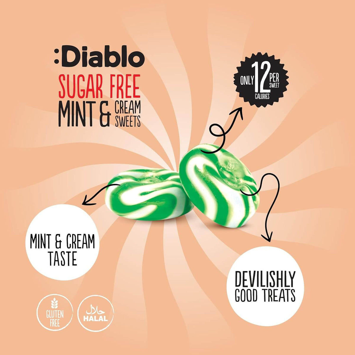Mint and Cream Sweets - 75g. (Sugar Free)