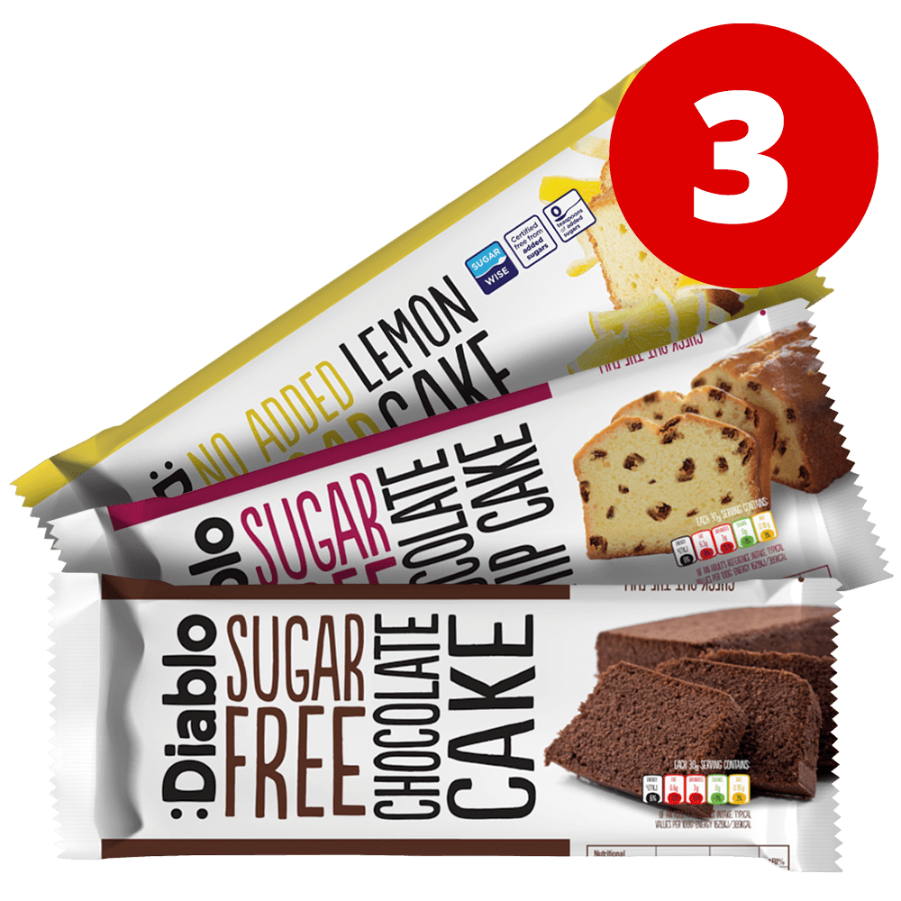 Diablo Sugar Free Mixed Cake - 3 x 200g.