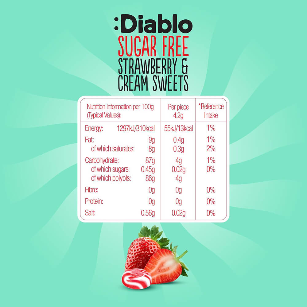 Strawberry and Cream Sweets - 75g. (Sugar Free)