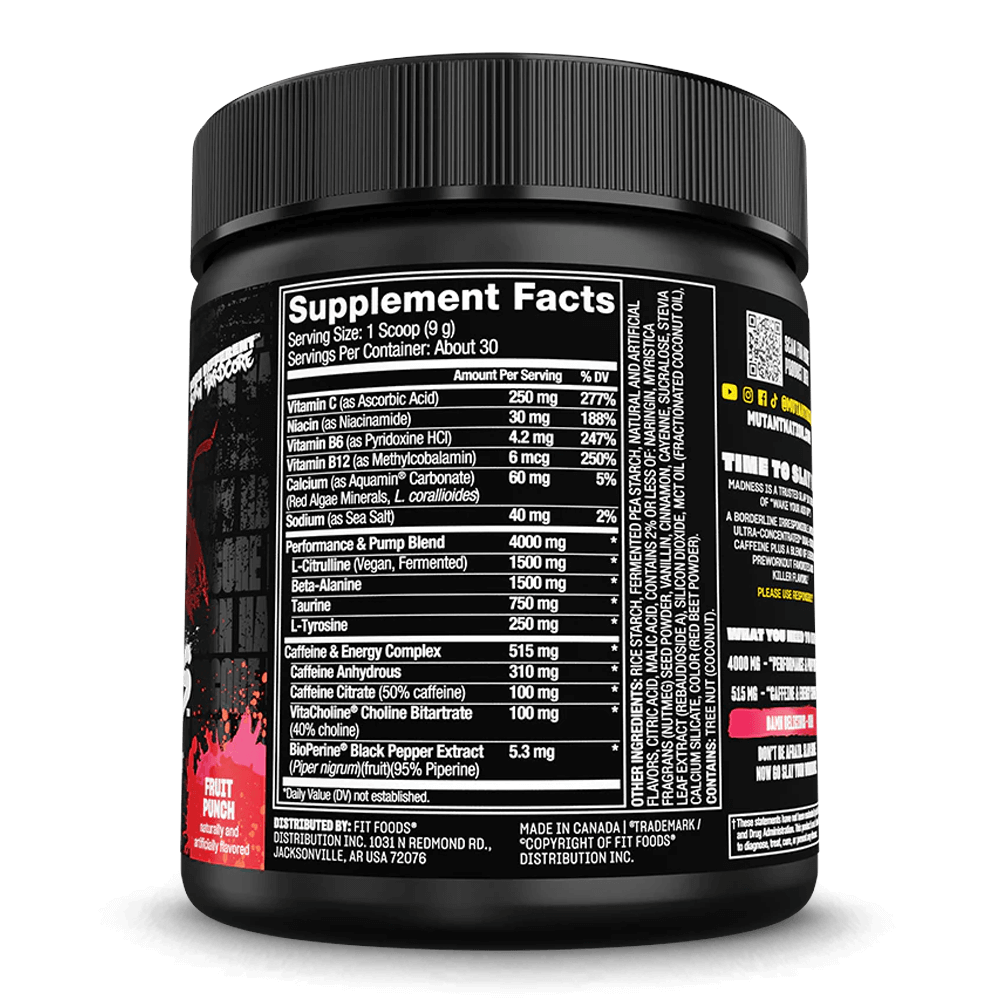 Mutant Madness Fruit Punch - 30 serv.