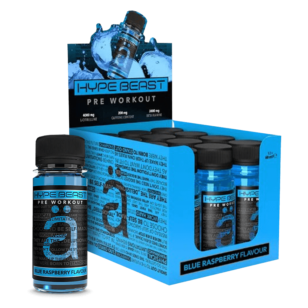 HypeBeast Pre-Workout Shot Blue Raspberry - 60ml.