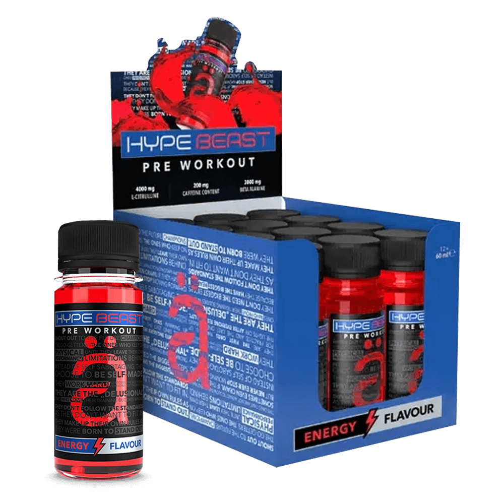 HypeBeast Pre-Workout Shot Energy Drink - 12x60ml.