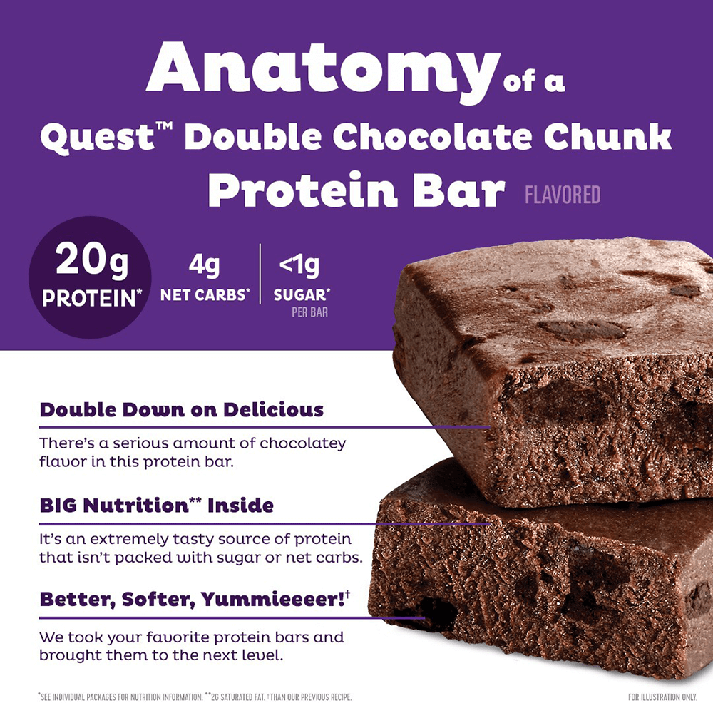 Quest Protein Bar Double Chocolate Chunk - 12x60g.