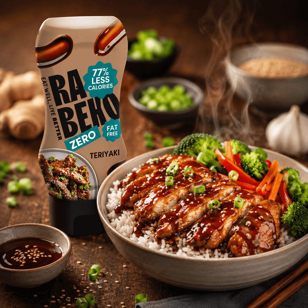 Rabeko Zero Teriyaki Sauce - 350ml.