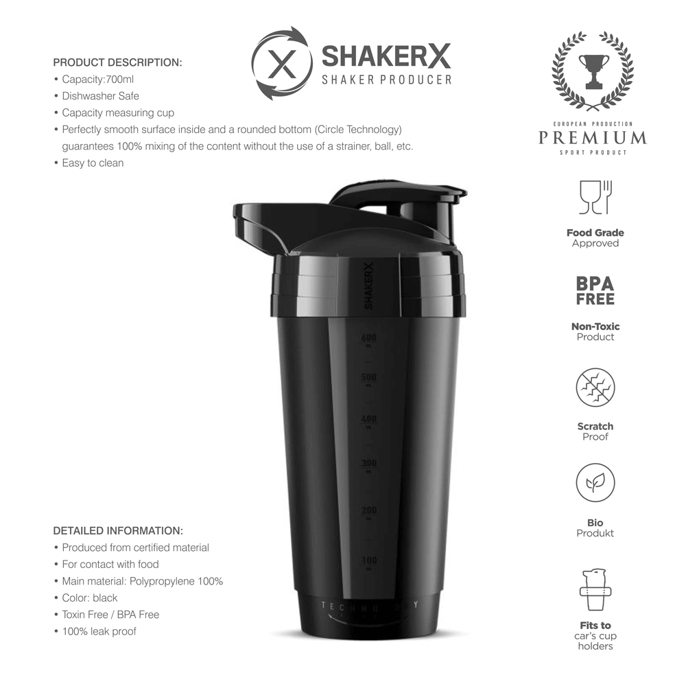 Loaded Shaker 700ml. - Black/White