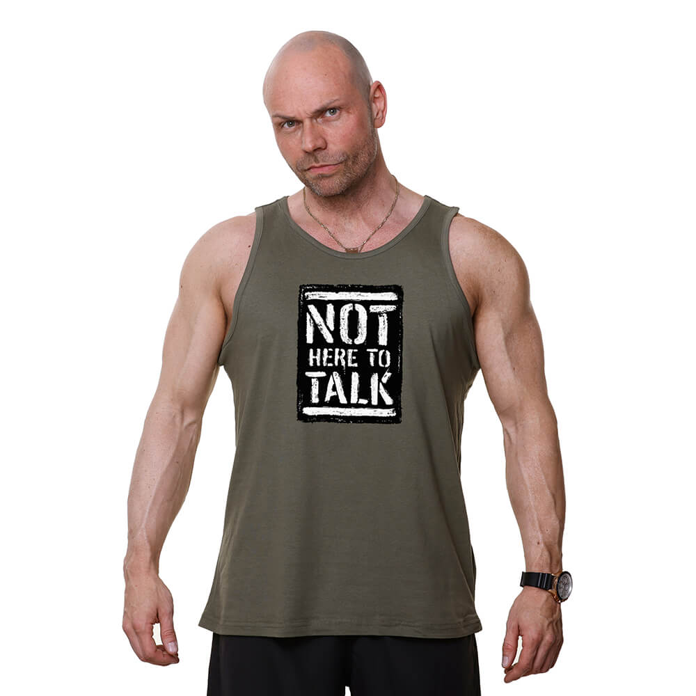 Not Here To Talk Tank - Washed Green