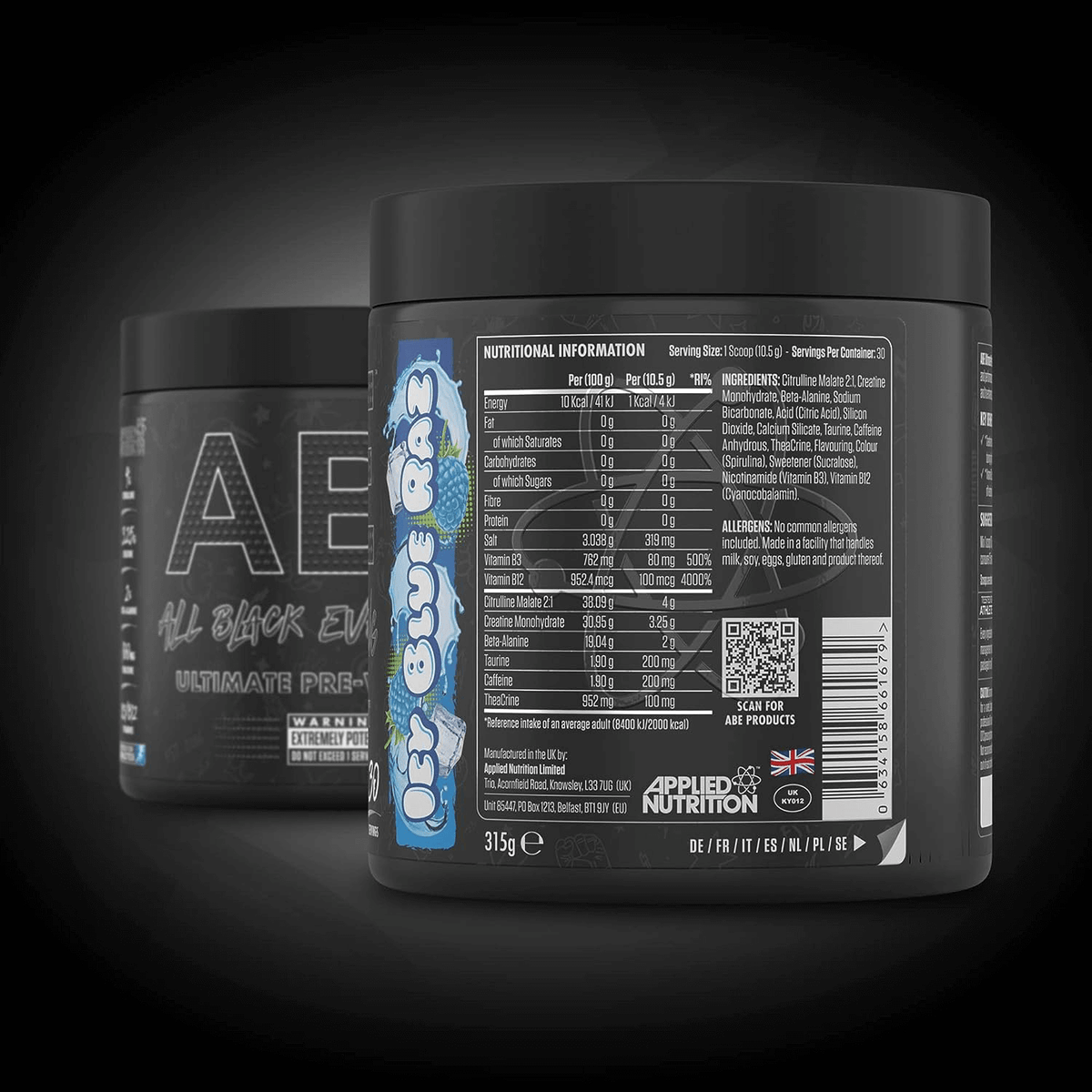 ABE All Black Everything Pre Workout Fruit Punch - 30 serv.