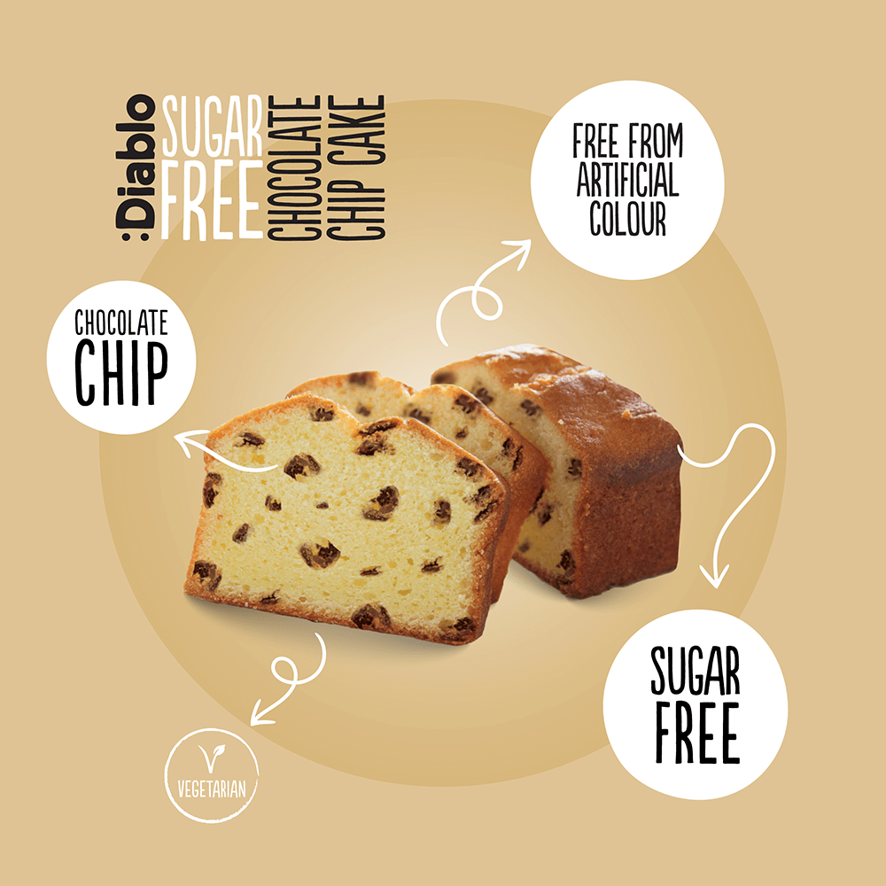 Diablo Sugar Free Chocolate Chip Cake - 200g.