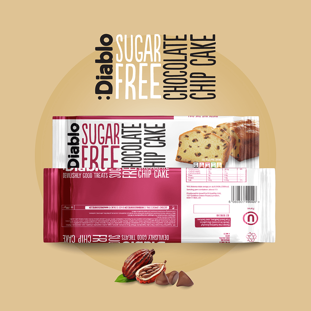 Diablo Sugar Free Chocolate Chip Cake - 200g.