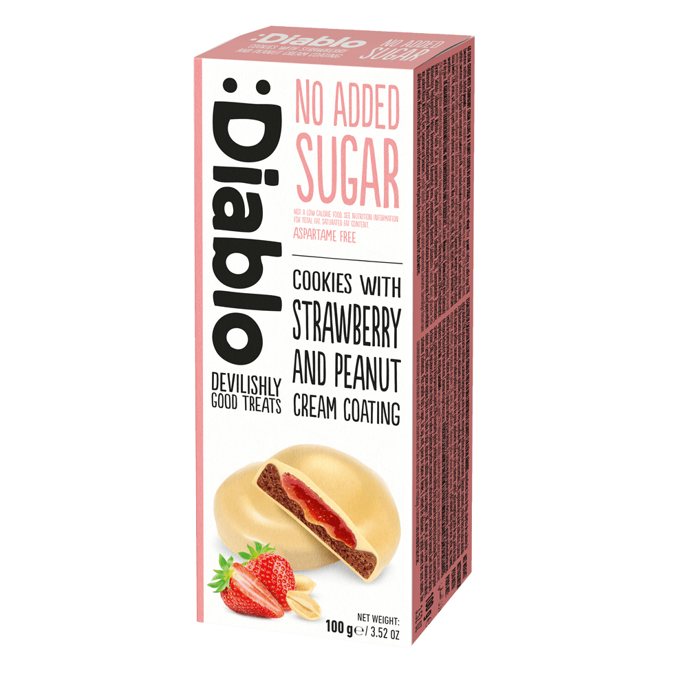 Diablo Strawberry and Peanut Cream Cookies - 100g.