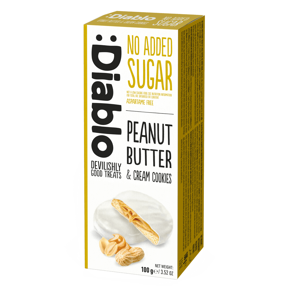 Diablo Peanut Butter and Cream Cookies - 100g. (No Added Sugar) (5/11-26)