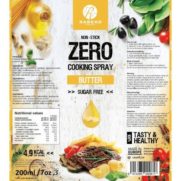 Rabeko Zero Cooking Spray Italian Herbs - 200ml.