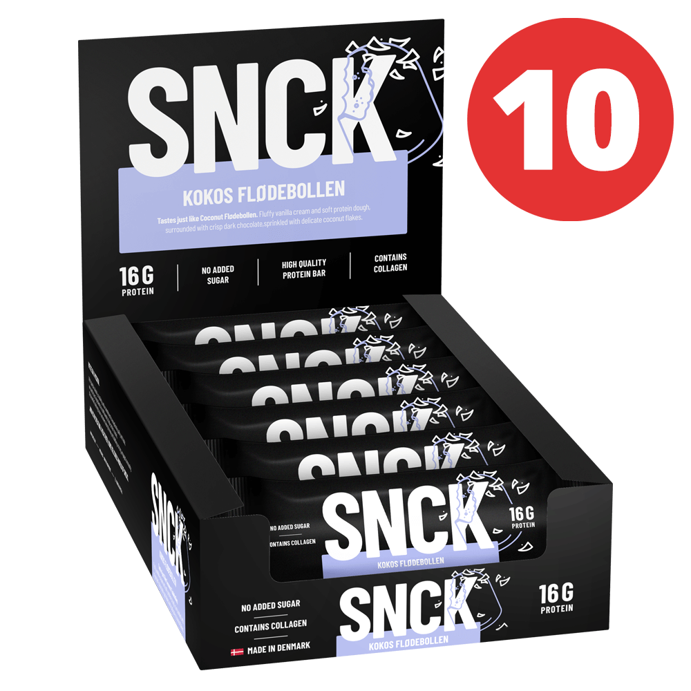 SNCK Protein Bar Coconut Flødebollen - 10x55g.