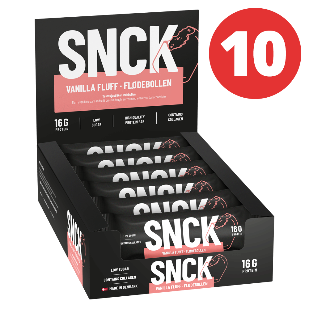 SNCK Protein Bar Vanilla Fluff - 10x55g.