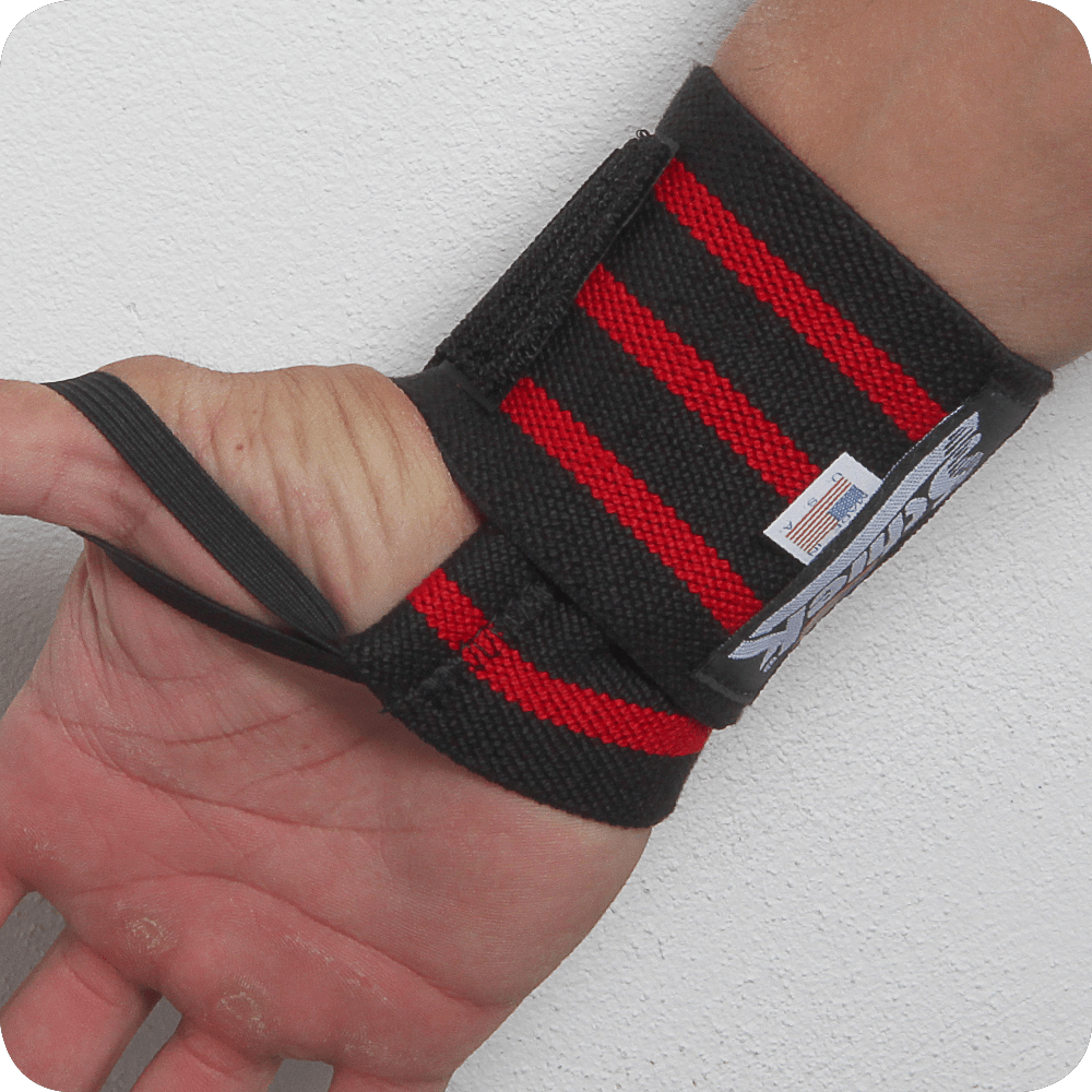 24" Heavy Duty Wrist Wraps – Black/Red